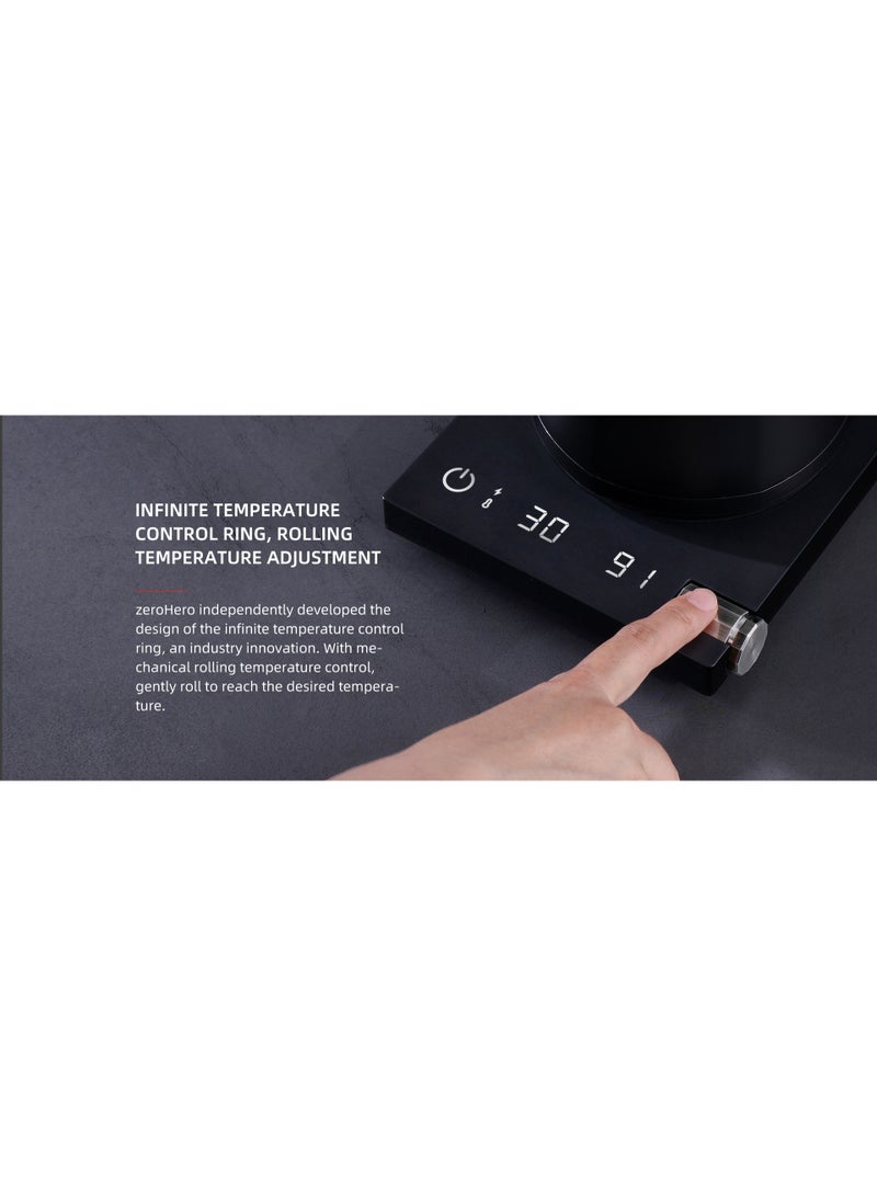 zeroHero Entry-Lux 600ml Gooseneck Electric Kettle 1200W – Stainless Steel Pour Over Coffee Kettle – White - Image 4